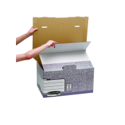 Archívna škatuľa so sklápacím vekom Fellowes BANKERS BOX sivá/biela