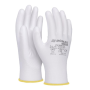 Rukavice pletené, polomáčané DONAU SAFETY PU kat. II biele veľ. 9