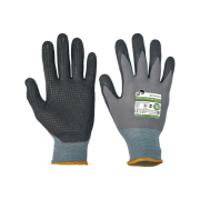 Rukavice z úpletu NYROCA MAXIM DOTS, čierno/sivé, veľ. 11/XXL