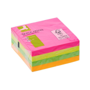 Samolepiaci bloček Q-CONNECT 76x76 mm, 400 l, neónová