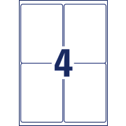 Etikety polyesterové veľmi odolné 99,1x139mm Avery A4 biele odnímateľné 20 hárkov