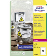 Etikety polyesterové veľmi odolné 99,1x42,3mm Avery A4 biele 20 hárkov