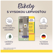 Etikety polyesterové veľmi odolné 45,7x21,2mm Avery A4 biele 20 hárkov