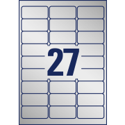 Etikety polyesterové veľmi odolné 63,5x29,6mm Avery A4 strieborné 20 hárkov