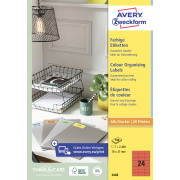 Etikety farebné 70x37mm Avery A4 100 hárkov červené