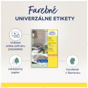 Etikety farebné 70x37mm Avery A4 100 hárkov žlté