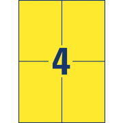 Etikety farebné 105x148mm Avery A4 100 hárkov žlté