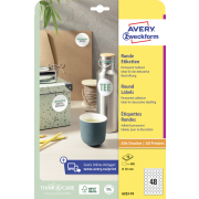 Etikety univerzálne kruhové 30mm Avery A4 10 hárkov