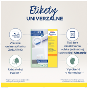 Etikety univerzálne 64,6x33,8mm Avery A4 100 hárkov