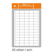 Etikety PRINT A4 38x21,2mm biele 100 hárkov