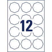 Etikety osemhranné 61x60,3mm Avery 10 hárkov biele