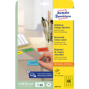 Etikety Avery odnímateľné 45,7x21,2 mm, žlté