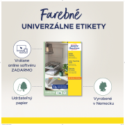 Etikety Avery odnímateľné 45,7x21,2 mm, žlté