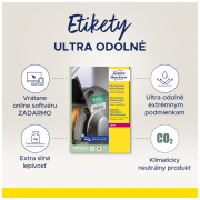 Etikety Avery 99,1x139 mm, ultra odolné biele