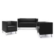 Jednokreslo Vancouver Lite, nohy chróm, látka Next NX-14 tmavosivá