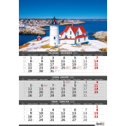 Nástenný kalendár 3-mesačný Pobrežie 31,5 x 45 cm 2026
