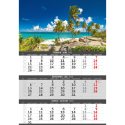 Nástenný kalendár 3-mesačný Pobrežie 31,5 x 45 cm 2026