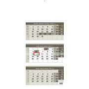 Nástenný kalendár 3-mesačný sivý so špirálou 31,5 x 55,5 cm 2026