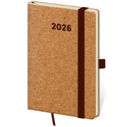 Diár Cork s pútkom týždenný, vreckový A6 9x14cm 2026