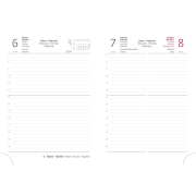 Diár Flip denný B6 12x16,5cm - čierno/modrý 2026