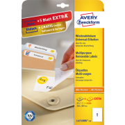 Etikety univerzálne odnímateľné 210x297mm Avery A4 25+5 hárkov