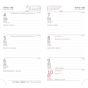 Diár Print classic týždenný vreckový 8x15cm červený 2026