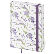 Diár Vario denný A5 14,3x20,5 cm s gumičkou Lavender 2026