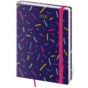 Diár Vario týždenný A5 14,5x20,5 cm s gumičkou Sprinkles 2026