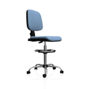 Zdravotnícka stolička EKO, extra vysoký piest, aretačný kruh, zdr. ekokoža modrá KN0061