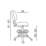 Zdravotnícka stolička EKO, extra vysoký piest, aretačný kruh, zdr. ekokoža modrá KN0061