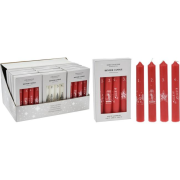 Adventná domáca sviečka 4 ks 215x160mm kalendár vianočné motívy mix, červená, biela