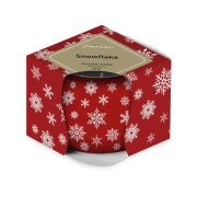 Emocio Sklo Dekor 70x62 mm Magic Snowing červeno-biela, vonná sviečka