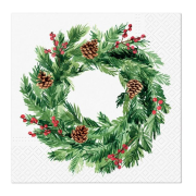 Vianočné servítky Pine cones circle 33x33 cm, 20ks