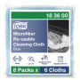 Čistiaca utierka TORK z mikrovlákna na opakované použitie 30,5 x 30,5 cm, modré, 6 ks
