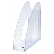 Stojan na časopisy Twin priehľadný signálny sivomodrý