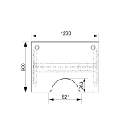 Pracovný stôl Motion Ergo, ZO, 2S, 120x70,5-120,5x90 cm, dub/sivá