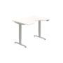 Pracovný stôl Motion Ergo, PO, 2S, 120x70,5-120,5x90 cm, biela/sivá