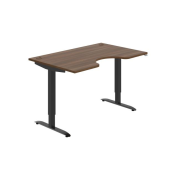 Pracovný stôl Motion Ergo, ZO, 2S, 140x70,5-120,5x90 cm, orech/čierna