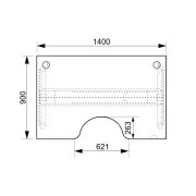 Pracovný stôl Motion Ergo, PO, 3S, 140x61-128x90 cm, orech/sivá
