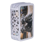 Peračník GIMBOO 3-zipsový plný, Šteniatka, sivý