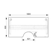 Pracovný stôl Motion Ergo, ZO, 3S, 180x61-128x90 cm, biela/biela