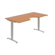 Pracovný stôl Motion Ergo, ZO, 2S, 180x70,5-120,5x90 cm, jelša/sivá