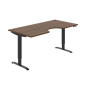 Pracovný stôl Motion Ergo, PO, 2S, 180x70,5-120,5x90 cm, orech/čierna