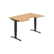 Pracovný stôl Motion Ergo, ZO, 3S, 140x61-128,x90 cm, dub/čierna