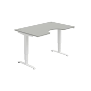 Pracovný stôl Motion Ergo, ZO, 3S, 140x61-128,x90 cm, sivá/biela