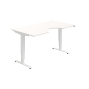 Pracovný stôl Motion Ergo, ZO, 3S, 160x61-128x90 cm, biela/biela