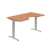 Pracovný stôl Motion Ergo, ZO, 3S, 160x61-128x90 cm, jelša/sivá