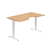 Pracovný stôl Motion Ergo, ZO, 3S, 160x61-128x90 cm, dub/biela