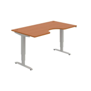 Pracovný stôl Motion Ergo, ZO, 3S, 160x61-128x90 cm, čerešňa/sivá