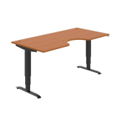 Pracovný stôl Motion Ergo, ZO, 3S, 180x61-128x90 cm, čerešňa/čierna